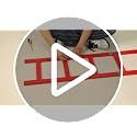 47-Inch Red Wooden Christmas Ladder Decor for Holiday Tree Displays