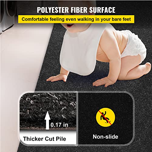 Black Marine Carpet 6ft x 18ft Waterproof Indoor Outdoor Rug Roll - Boat, Patio, Deck, Porch Variation