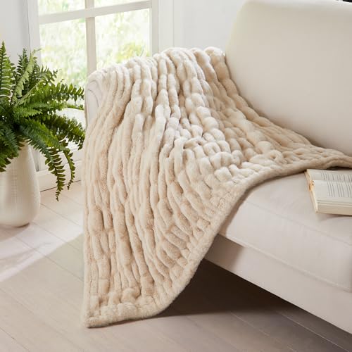 Summer Sand Micro Plush Throw Blanket - 50x60 Inches - Beige