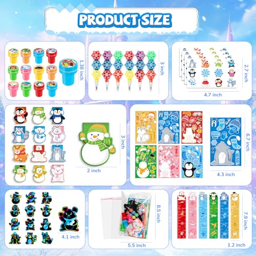 BenLouis Winter Animal Stationery Set for Kids 24 pcs Party Favors