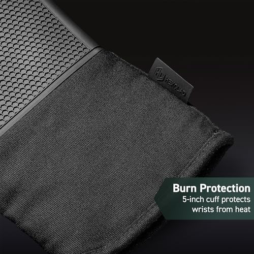 HexClad Silicone Oven Mitts Set of 2 Heat-Resistant to 500°F Kitchen Safety Gloves