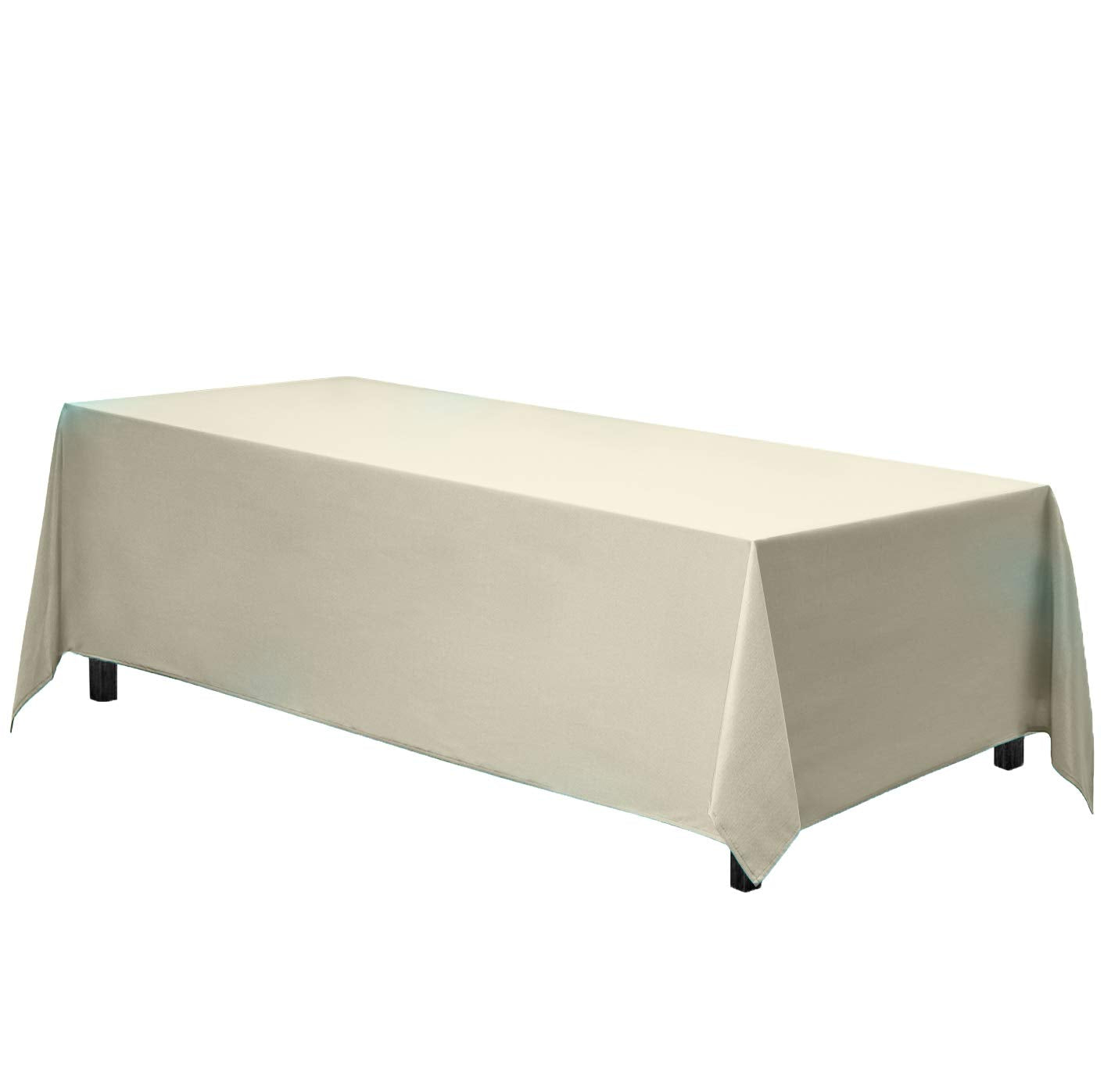 Gee Di Moda Rectangle Tablecloth - 70 x 120 Inch Ivory Table Cloth for 6 or 8 Foot Rectangle Tables - Heavy Duty Washable Fabric - for Holiday Party, Dinner, Weddings, Baby Shower & Events