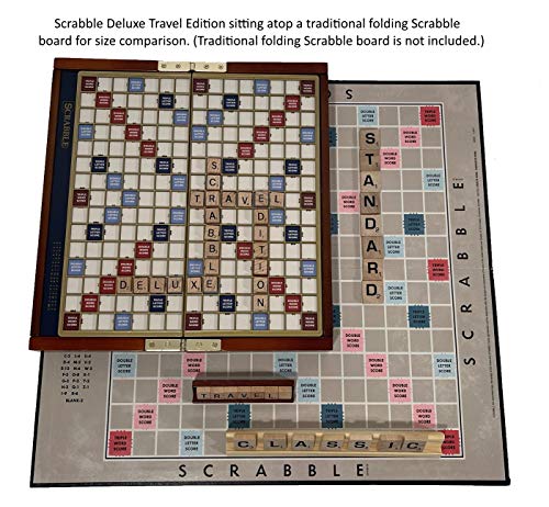 WS Game Company Scrabble Deluxe Travel Edition Wooden Board Game Set