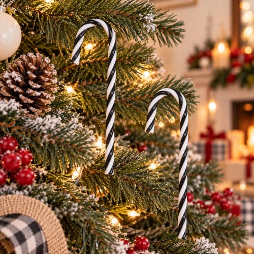 Fansenuo 32Pcs 12cm Black & White Christmas Candy Canes No-Hole (No Hole) – 32 plastic ornaments
