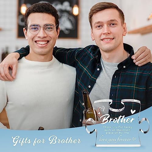 Personalized Acrylic Brother Gift Block - Heart & Love Puzzle Keepsake