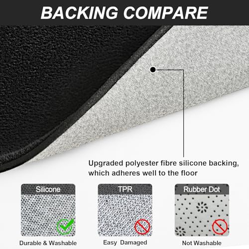 Black 4x6 Modern Memory Foam Area Rug for Living Room & Bedroom - Vasofe