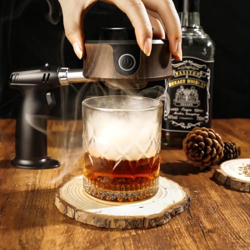 Walnut Old Fashioned Whiskey Smoker Kit with Wooden Gift Box - Premium Bar Accessory