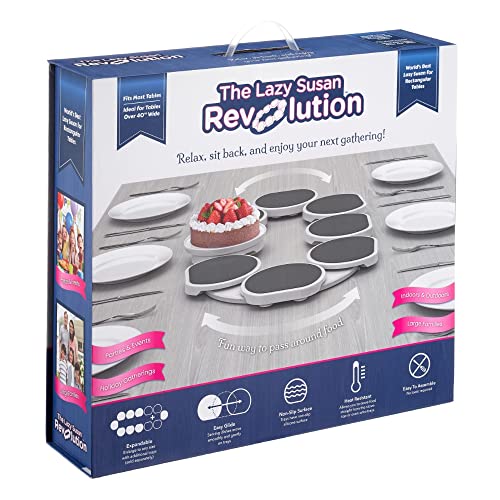 The Lazy Susan Revolution Dark Gray - Full Set Expandable Turntable for Rectangular & Oblong Tables