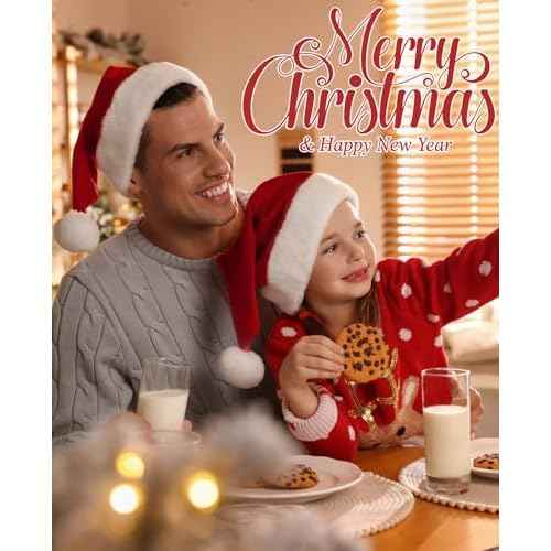 Santa Hat, Wine Red Christmas Hat for Adults Unisex Velvet Comfort Xmas Hat for New Year Festive Holiday Party Supplies