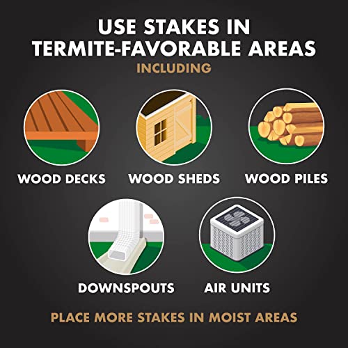Spectracide Terminate Termite Detection & Killing Stakes 15 Pack - Ground Stakes with Indicator - Variation 1 Pack / Detection Stakes