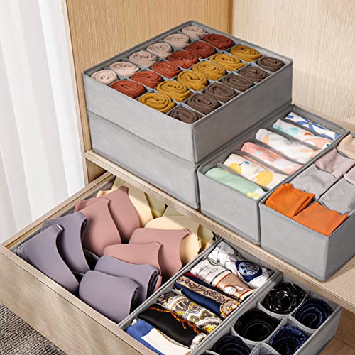 Criusia 12 Pack Drawer Organizer Dividers with 116 Compartments - Grey