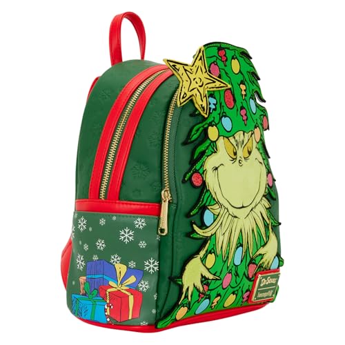Dr. Seuss Grinch Holiday Mini Backpack - Faux Leather, Light-Up Star