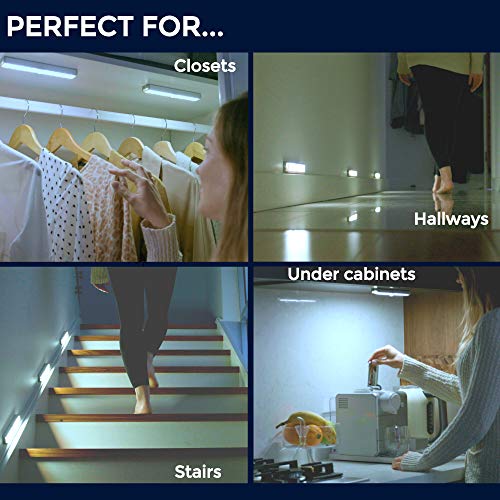 HOME DEPUTY 3 Pack Wireless Motion Sensor Closet LED Lights - Rechargable Cordless Cabinet Lighting with 30 LEDs, 3 Brightness Modes