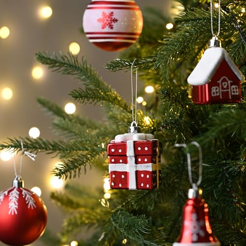 Valery Madelyn 100ct Red & White Shatterproof Christmas Ornaments Set
