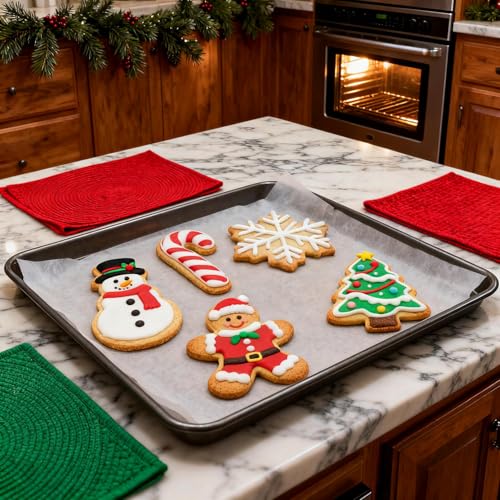 Christmas Cookie Cutters Large - 5 Pieces - Gingerbread Man, Christmas Tree, Snowflake, Snowman, Candy Cane Shapes, Stainless Steel Biscuit Cutter Molds Set for Winter Holiday Baking