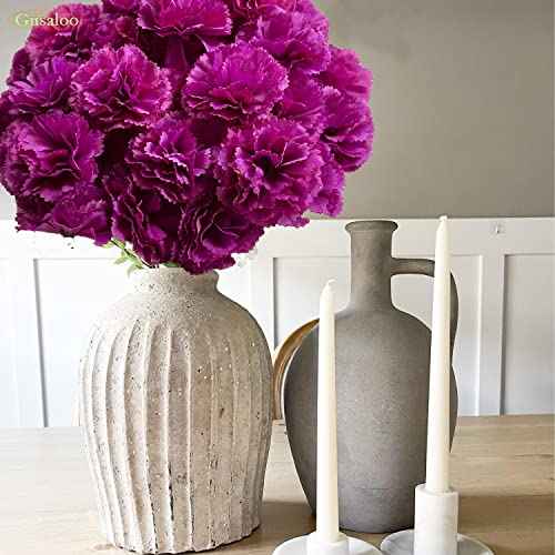 Marigold Flower Heads Bulk 50Pcs, Faux Mexican Marigold Artificial Flowers for Diwali Home Decor DIY Wreath Garland Craft Wedding Mexican Party Day of The Dead Decoration Halloween Decor(Purple)