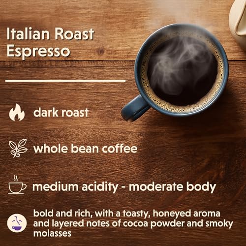 Italian Roast Espresso Coffee Beans 80oz - Bold, Full-Bodied 5lb Bag