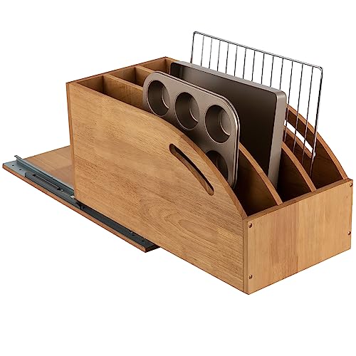 Pull Out Kitchen Cabinet Organizer for Pans & Trays - 10.6 Inch Height