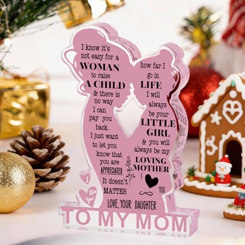 Korsralph Mom-Daughter Acrylic Plaque Sign - Heartfelt Mother’s Day Gift from Daughter