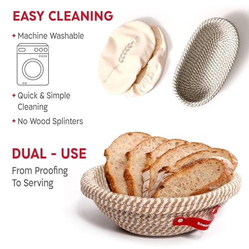 Sourdough Starter Kit with Oval & Round Banneton Proofing Baskets | Artisan Bread Baking Set