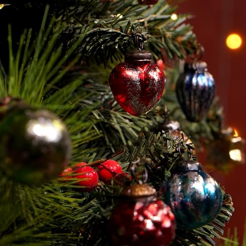 IndianShelf Retro Multi 1.25 Inch 25 Pieces Vintage Glass Christmas Tree Ornaments