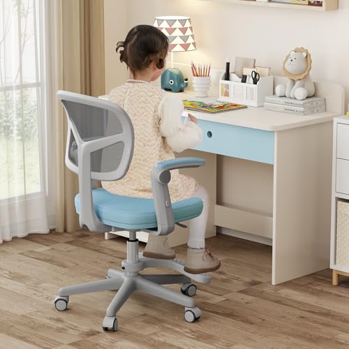 HONEY JOY Kids Study Desk Chair Blue Adjustable Swivel Mesh Student Chair