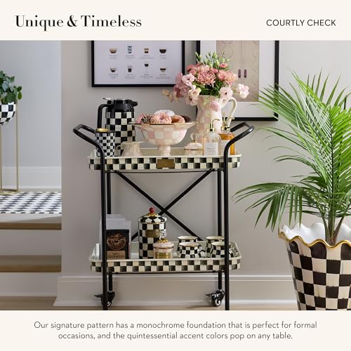 Ceramic Travel Mug with Lid - Black & White Courtly Check Pattern - Reusable Hot and Cold Cup