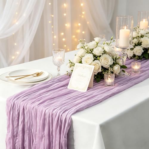 Cheesecloth Table Runner,Boho Gauze Decor for Wedding-Birthday-Deco