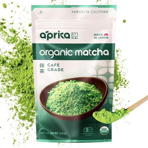 Organic Matcha Powder from Japan - Ceremonial Café Grade, 3.5 Ounce Pack - AprikaLife