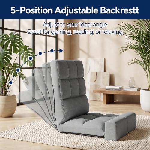 Adjustable Floor Chair with Back Support and Movable Leg Cushions - Gaming Reading Lounge