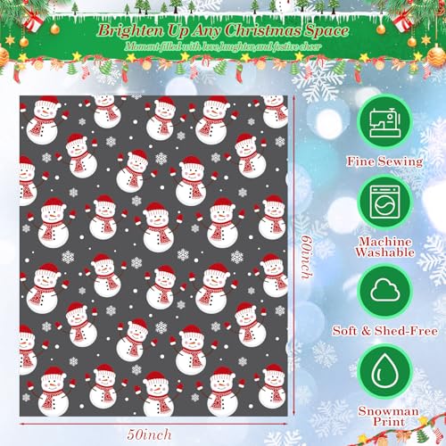 Preboun 12 Pcs Snowman Fleece Throw Blankets 50 x 60 in Set