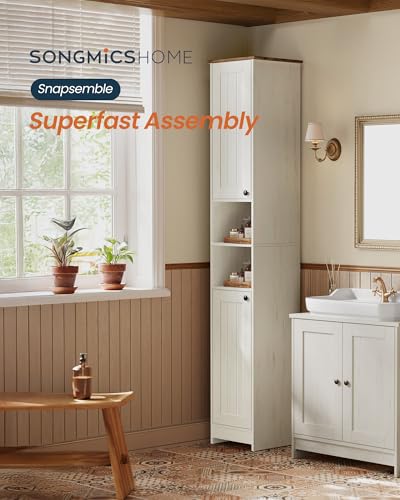 Slim Bathroom Storage Cabinet - Tall 67-Inch Snapassemble Organizer - 1 Pack