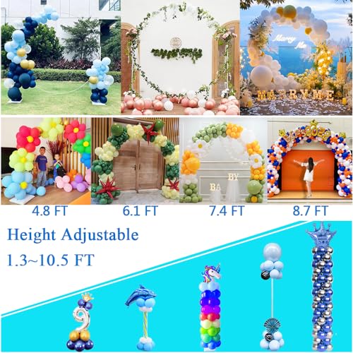 Balloon Arch Stand Kit 7.5ft Large Round Backdrop Frame Adjustable Half Circle
