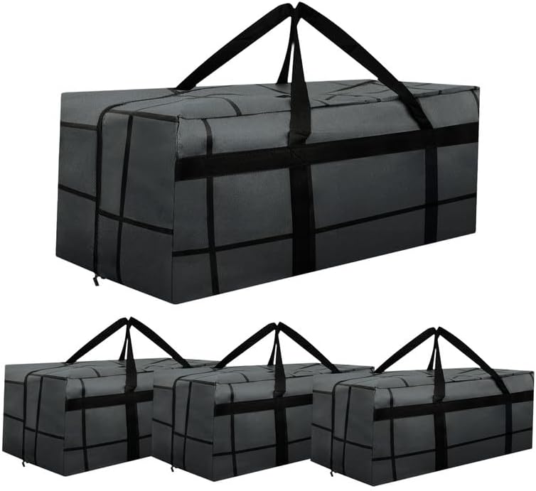 Skiennix Extra Large Heavy-Duty Moving Bags - Waterproof & Foldable Storage Totes with Zippers & Reinforced Handles