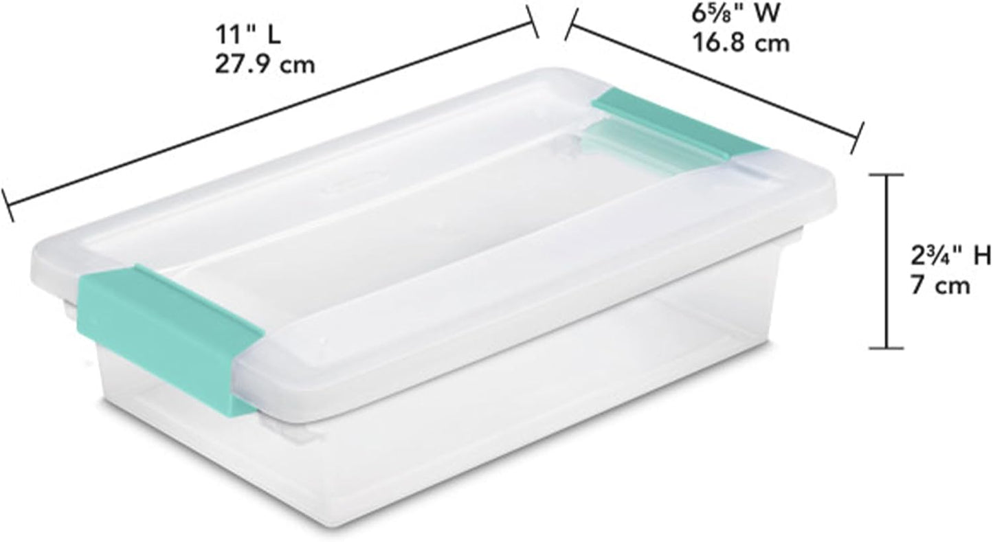 Sterilite 30-Pack Clip Box | Stackable Clear Plastic Bins with Latching Lids for Organizing Arts & Crafts
