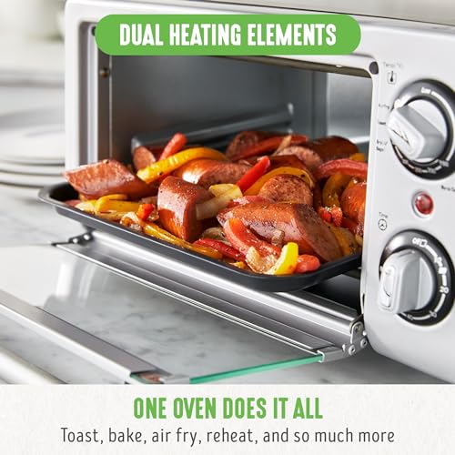 Countertop Toaster Oven Air Fryer with Stainless Steel & Ceramic Nonstick – Black