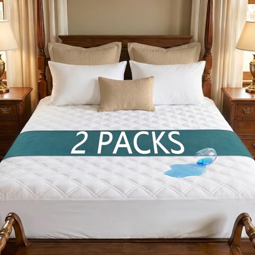 Queen Waterproof Mattress Protector - All-Fit Deep Pocket Cover 60x80x18 White