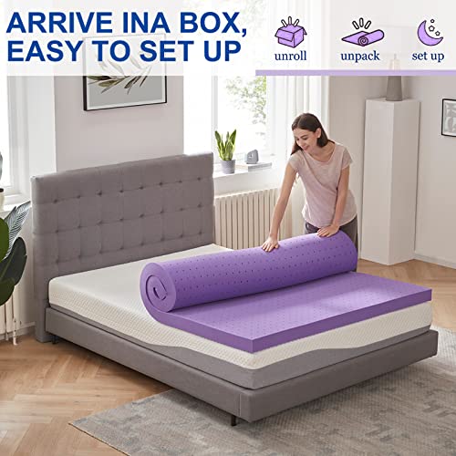 SINWEEK Twin XL 2-Inch Gel Memory Foam Mattress Topper - Cooling & Support