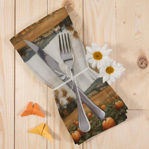 XPH Autumn20 Rustic Farmhouse Fall Pumpkin Kitchen Towels 16x24in