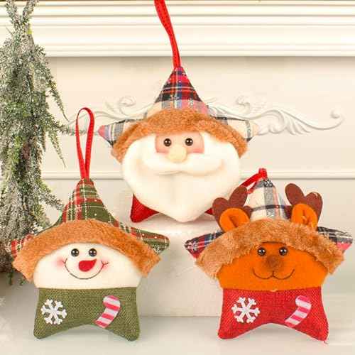 Christmas Decorations Christmas Hanging Ornaments 3Pcs Cute Hanging Pendants for Xmas Tree Decor Snowman Santas Deer Dolls