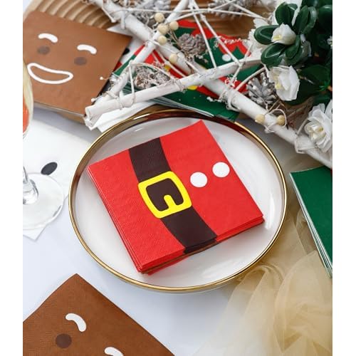100 PK Christmas Napkins Paper - 3-ply Christmas Cocktail Napkins Disposable Napkins Party Napkins Beverage Napkins Funny for Christimas Decorations Table D?cor Party Supplies