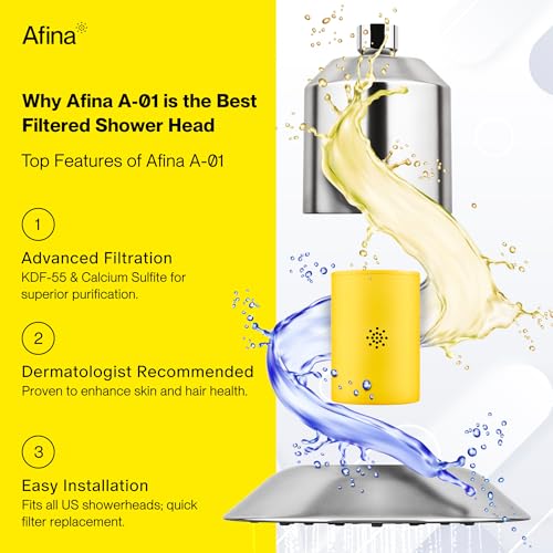 Afina Replacement Filter for Filtered Shower Head, Hard Water - 1 Pack
