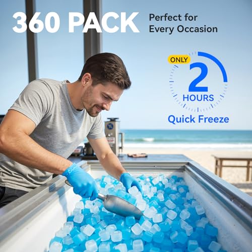 Blue & White 360 Reusable Ice Cubes - Refreezable Plastic Ice Cubes for Drinks