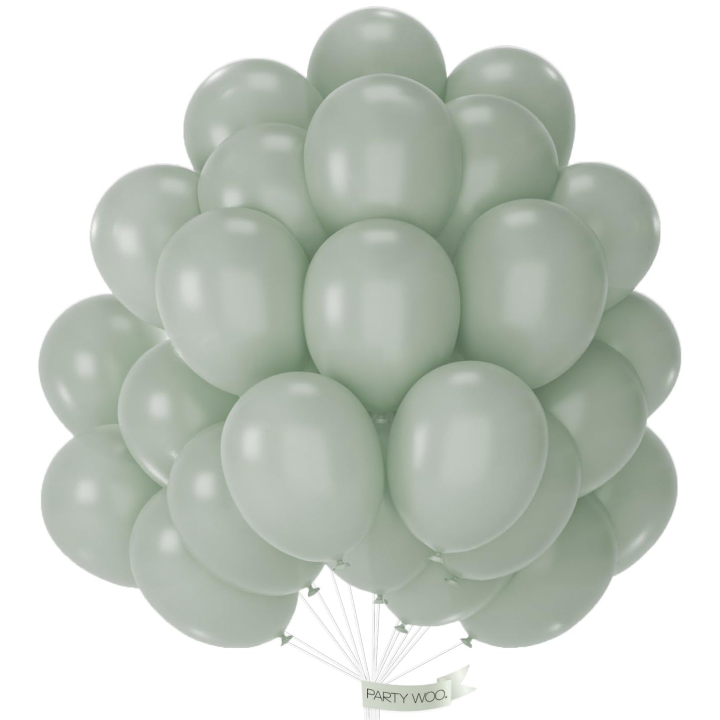 PartyWoo Dusty Green Balloons 50pcs 12 Inch Sage Olive Eucalyptus Green Boho Neutral Latex Helium Balloons for Baby Shower Wedding Jungle Woodland Themed Birthday Party Decorations Green-F59
