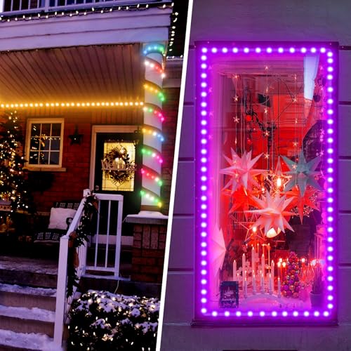 RGB 50FT Connectable LED Rope Light Waterproof Outdoor Decor with Remote