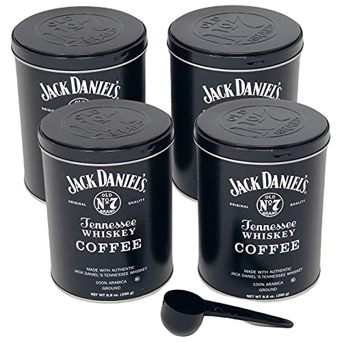 Vanilla Jack Daniels Coffee Gift Pack - 4 Cans, 8.8oz Each with Measuring Spoon