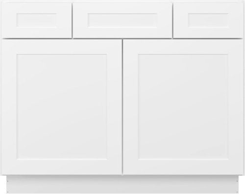 Furinno Shaker Bath Vanity Cabinet - 2-Drawer Design, Ready to Assemble, 21"D x 42"W x 34.5"H, White