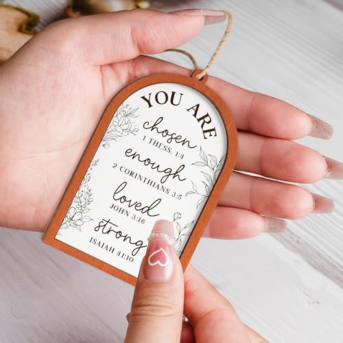 Christian Christmas Ornaments 2025, 2 Layer Wooden Bible Verse Ornaments, Religious Ornament for Christmas Tree, Inspirational Gift, Religious Gifts, Christian Gifts for Women, Friends
