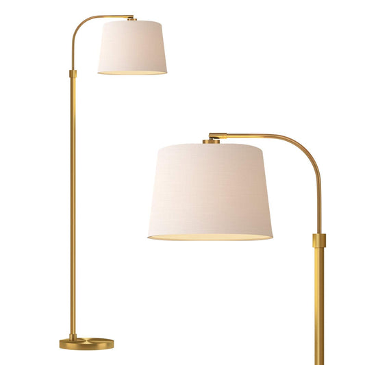 Oneach 62" Gold Floor Lamp for Living Rooms Tall Arc Standing Lamps for Bedrooms Industrial Corner Nursery Girls Kid Vintage Mid-Century Modern Reading Light Office Antique Brass Shade Lantern
