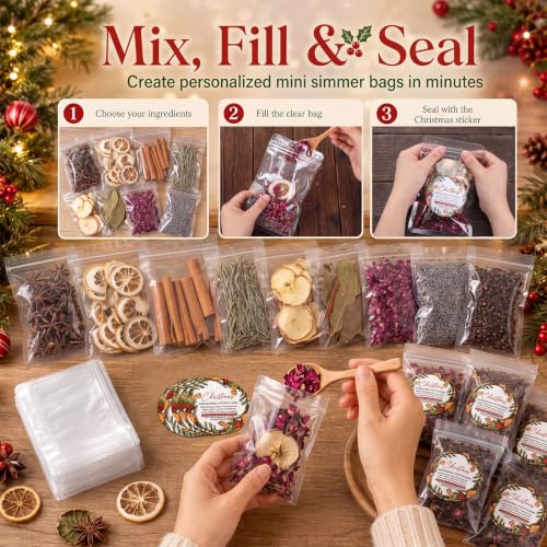 Naucoos Christmas Simmering Potpourri Kit – 18 Pack Stovetop Spice Set for Gift Giving